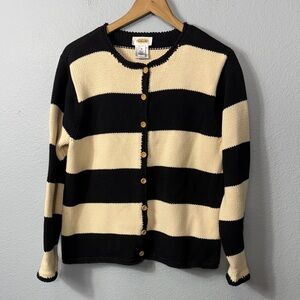 Vintage Talbots Cotton‎ Striped Cardigan Sweater